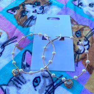 Juicy Couture pearl hoop earrings